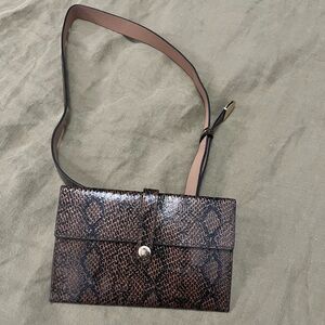 Snake skin fanny pack cross body
